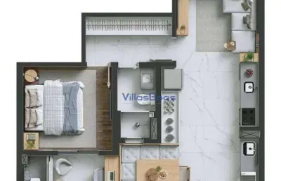 Apartamento com 1 quarto à venda na Avenida Doutor Eduardo Cury, Jardim das Colinas, São José dos Campos
