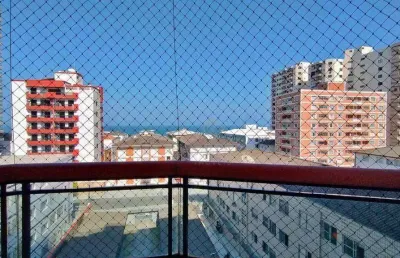 Apartamento mobiliado com 1 quarto e vista do mar à venda em praia grande, aceita financiamento bancário!