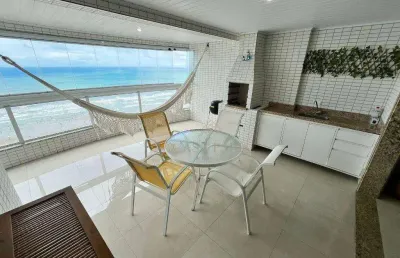Apartamento com 4 quartos e vista mar à venda em praia grande, aceita financiamento bancário!