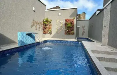 Sobrado com 2 dormitórios à venda, 54 m² por r$ 340.000,00 - maracanã - praia grande/sp