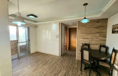 Apartamento semimobiliado com 02 dormitórios , sacada com churrasqueira