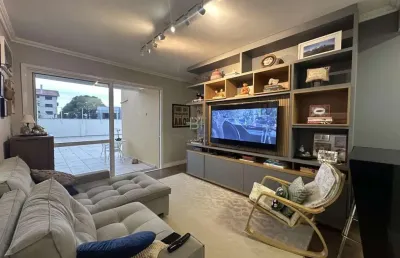 Apartamento mobiliado com terraço 2 dormitórios 1 vaga no colina sorriso