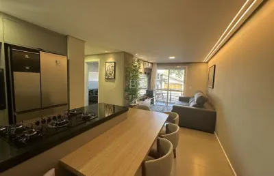 Apartamento terraço semimobiliado com 2 dormitórios e box duplo - santa catarina