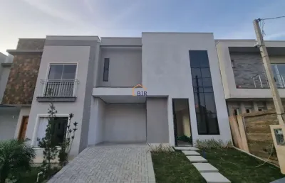 Casa em condomínio fechado com 3 quartos à venda na rua ângelo tozim, 230, campo de santana, curitiba por r$ 680.000