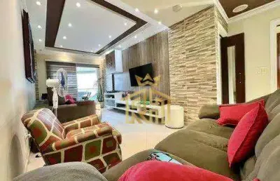 Apartamento de 3  quartos, 3 suítes no bairro de guilhermina em praia grande - sp - vista mar