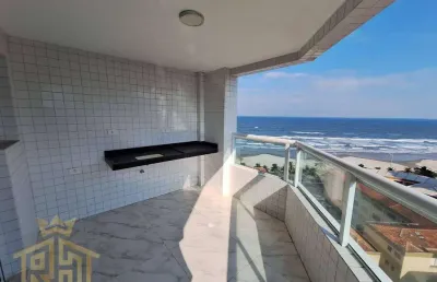 Apartamento novo - caiçara - 02 dormitórios (01 suíte) - sacada gourmet vista mar - lazer - 1 vaga