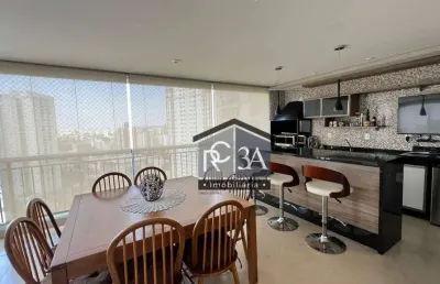 Apartamento para locação no tatuapé com 192 m², 3 suítes, sacada gourmet, 6 vagas, lazer completo.