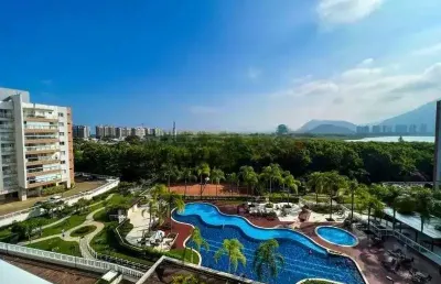 Alphaland residence club, 2 suítes, mobiliado, sol da manhã, vista lazers.