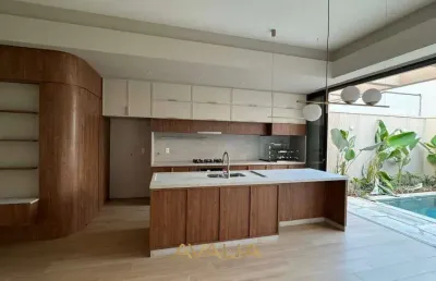 Casa térrea com design minimalista e sofisticado no condomínio viena