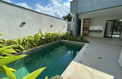 Casa de esquina com 3 suítes e piscina no condomínio di roma