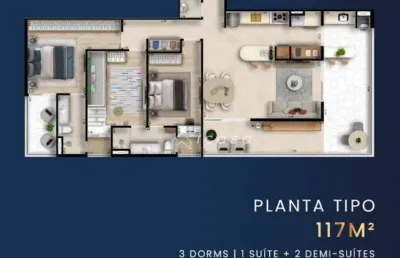 Apartamento com 3 dormitórios à venda, 117 m² por r$ 853.560 - esplanada independência - taubaté/sp