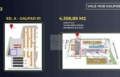 Galpão para locacao com 4.360,00m² com 8 docas a margem da dutra - caçapava/sp