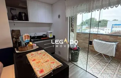 Apartamento mobiliado com 2 dormitórios à venda, 54 m² por r$ 360.000 - iririú - joinville/sc