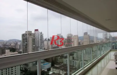 Apartamento para alugar, 178 m² por r$ 19.000,00/mês - gonzaga - santos/sp