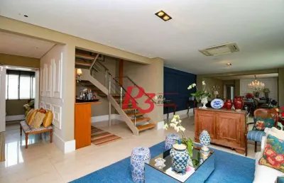 Cobertura com 4 dormitórios à venda, 430 m² por r$ 5.000.000 no boqueirão em santos/sp