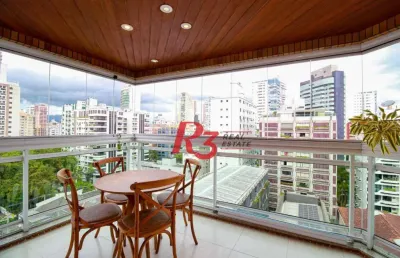 Apartamento para alugar, 204 m² por r$ 18.000,00/mês - gonzaga - santos/sp
