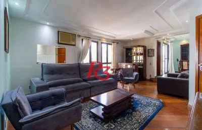 Apartamento com 4 dormitórios para alugar, 200 m² por r$ 5.750,00/mês - boqueirão - santos/sp