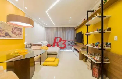Apartamento com 3 dormitórios à venda, 124 m² por r$ 1.950.000,00 - boqueirão - santos/sp