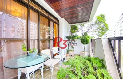 Locação apartamento com 4 dormitórios, 294 m² - venda por r$ 2.300.000 ou aluguel por r$ 15.000/mês - boqueirão - santos/sp