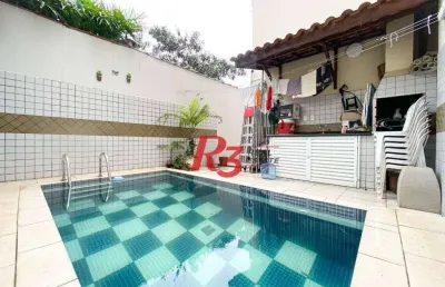Sobrado com 3 dormitórios à venda, 130 m² por r$ 980.000 no josé menino - santos/sp