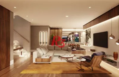 Cobertura com 3 suítes à venda, 214 m² - ponta da praia - santos/sp
