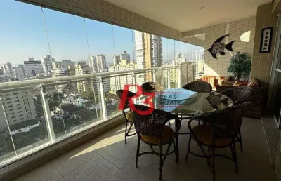 Apartamento para alugar, 181 m² por r$ 16.000,02/mês - gonzaga - santos/sp