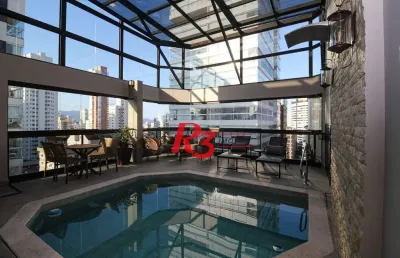 Cobertura com 4 dormitórios à venda, 377 m² por r$ 5.360.000,00 - gonzaga - santos/sp