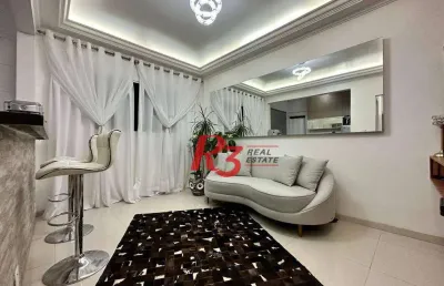 Apartamento com 1 dormitório à venda, 50 m² por r$ 266.000,00 - centro - são vicente/sp