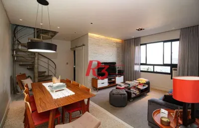 Cobertura à venda, 197 m² por r$ 1.500.000,00 - gonzaga - santos/sp