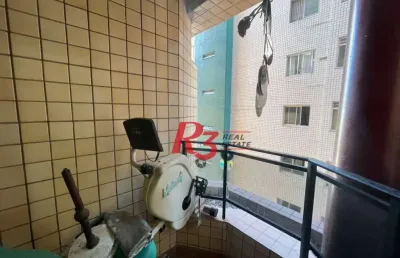 Apartamento com 1 dormitório com lazer, 1 quadra - boqueirão - santos/sp