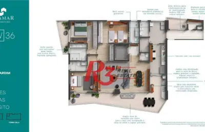 Apartamento à venda, 224 m² por r$ 3.700.000,00 - gonzaga - santos/sp
