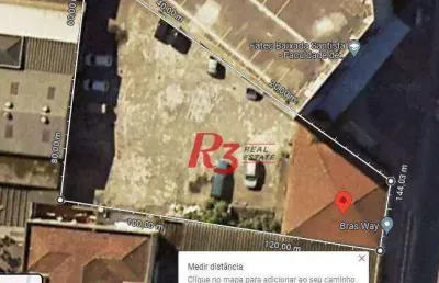Terreno para alugar, 1030 m² por r$ 25.000,00/mês - centro - santos/sp
