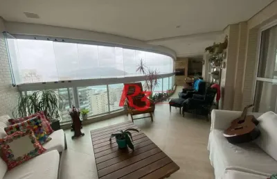 Apartamento com 4 dormitórios à venda, 205 m² por r$ 3.250.000,00 - embaré - santos/sp