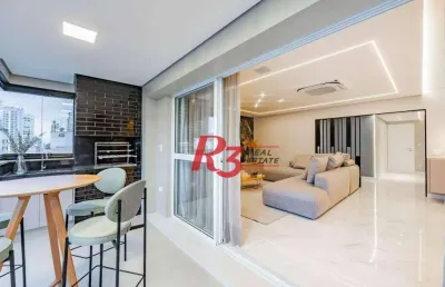 Apartamento de alto padrão com 3 suítes à venda, 234 m² por r$ 3.650.000 - boqueirão - santos/sp