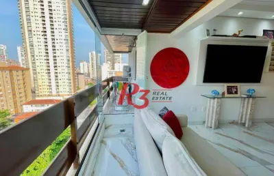 Cobertura à venda, 263 m² por r$ 1.600.000,00 - boqueirão - santos/sp