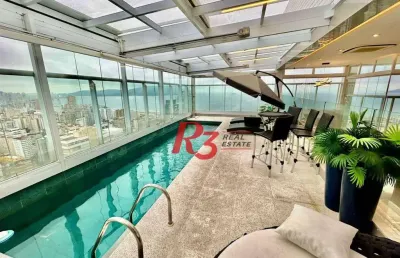 Cobertura à venda, 450 m² por r$ 8.900.000,00 - gonzaga - santos/sp