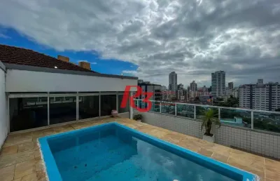 Cobertura com 3 dormitórios à venda, 260 m² por r$ 1.500.000,00 - ponta da praia - santos/sp