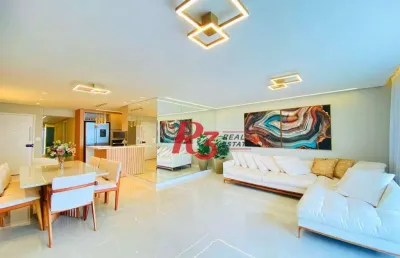 Apartamento com 3 dormitórios, 137 m² - venda por r$ 2.550.000,00 ou aluguel por r$ 25.000,00/mês - gonzaga - santos/sp