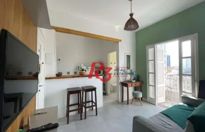 Apartamento com 1 dormitório à venda, 47 m² por r$ 365.000,00 - embaré - santos/sp