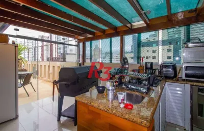 Cobertura com 3 dormitórios à venda, 255 m² por r$ 1.700.000,00 - pompéia - santos/sp
