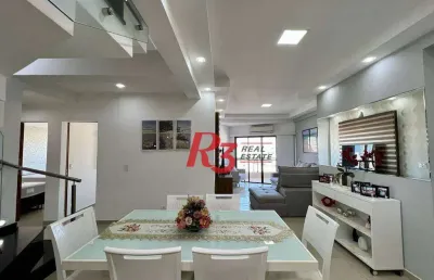 Cobertura à venda, 280 m² por r$ 2.200.000,00 - barra funda - guarujá/sp