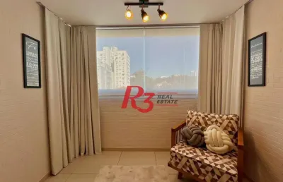 Apartamento com 2 dormitórios para alugar, 68 m² por r$ 6.200,00/mês - estuário - santos/sp