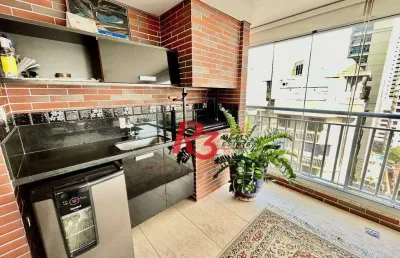 Apartamento com 3 dormitórios à venda, 148 m² por r$ 2.390.000,00 - boqueirão - santos/sp