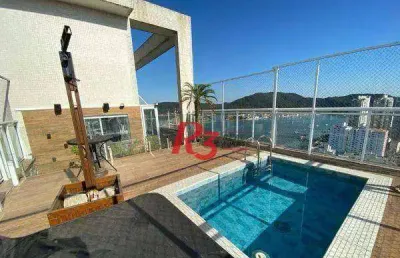 Cobertura à venda, 370 m² por r$ 6.900.000,00 - ponta da praia - santos/sp