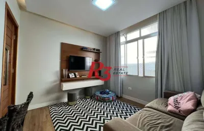 Apartamento com 2 dormitórios à venda, 77 m² por r$ 370.000,00 - aparecida - santos/sp