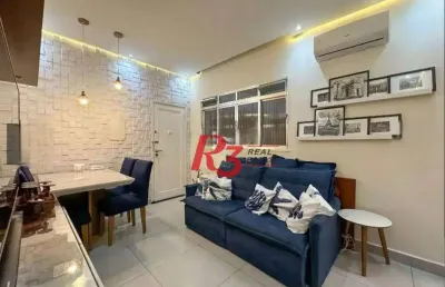 Apartamento com 2 dormitórios à venda, 66 m² por r$ 490.000,00 - embaré - santos/sp