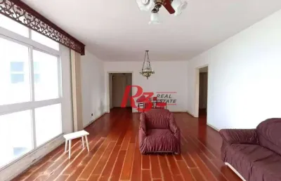 Apartamento com 3 dormitórios para alugar, 184 m² - gonzaga - santos/sp
