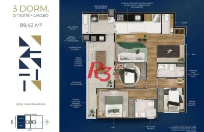 Apartamento com 3 dormitórios à venda, 89 m² por r$ 1.220.000,00 - marapé - santos/sp