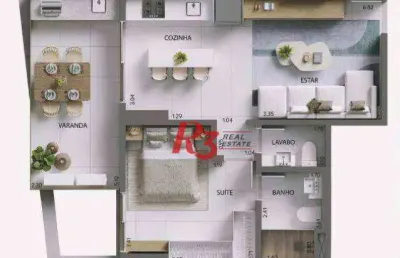 Apartamento com 1 dormitório à venda, 89 m² por r$ 1.134.000,00 - ponta da praia - santos/sp
