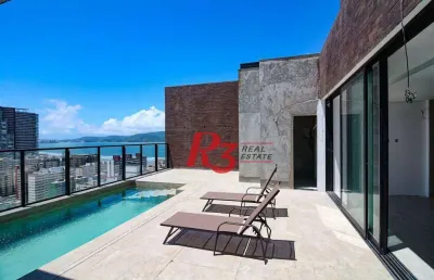 Cobertura com 4 suítes à venda, 320 m² por r$ 5.500.000 - josé menino - santos/sp